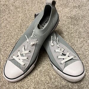 Converse Gray Canvas Sneakers with White Rubber Accents